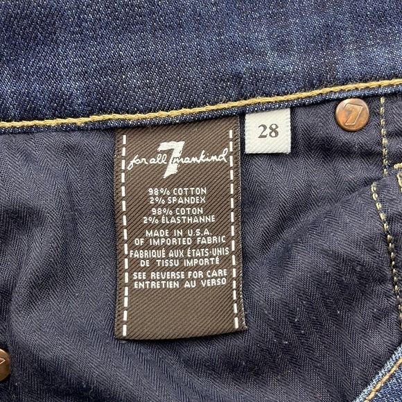 7 For All Mankind The Slim Cigarette Mid Rise Size 28 - Picture 11 of 16